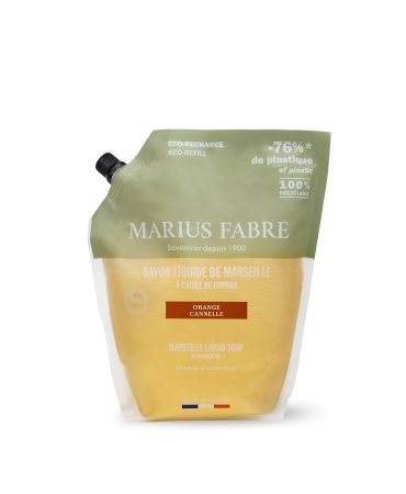 Marius Fabre Flüssigseife Orange mit Zimt, 1 Ltr. Nachfüllpack