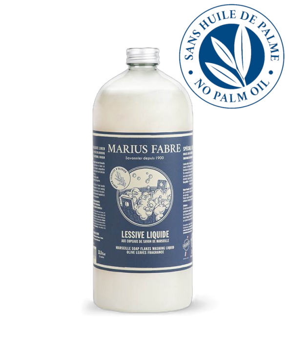 Flüssigwaschmittel mit Marseiller Seifenflocken, Duft "Olivenblatt", 1L